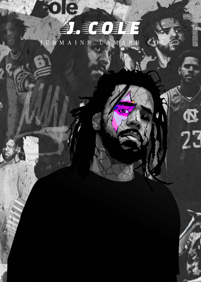J. Cole Artistic Portrait Poster