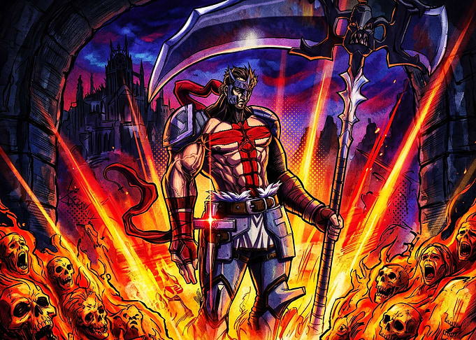 Warrior Scythe Fantasy Dark Art
