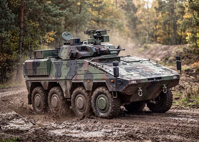 Boxer Armored Fighting Vehicle in Mud