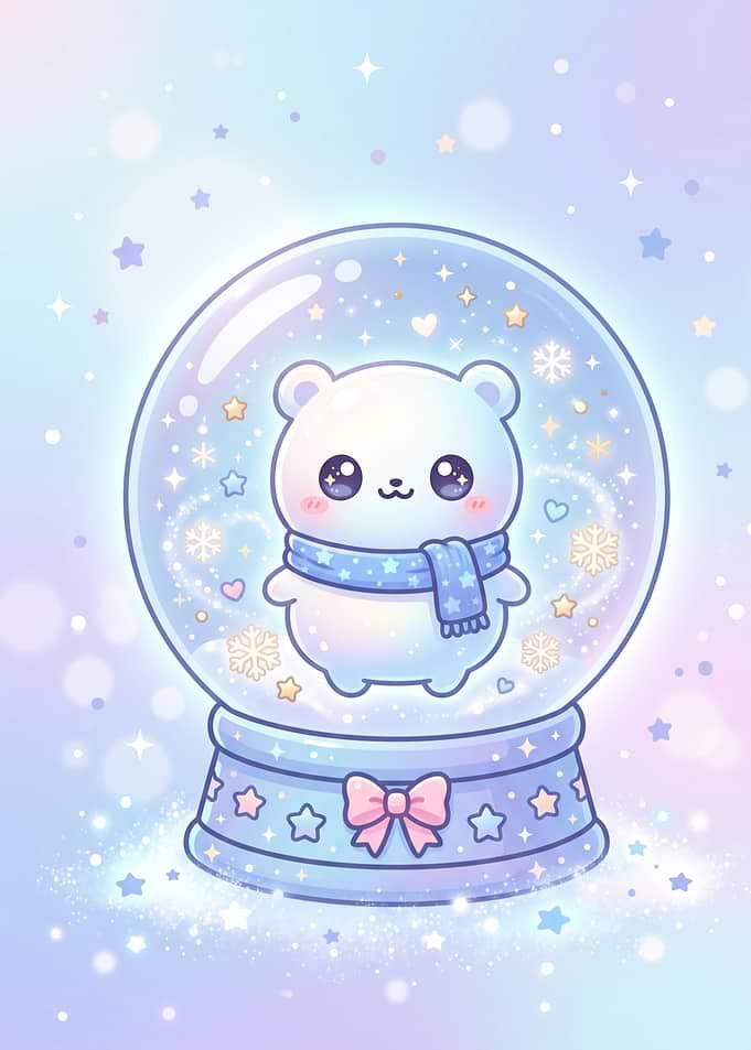 Cute Polar Bear Snow Globe