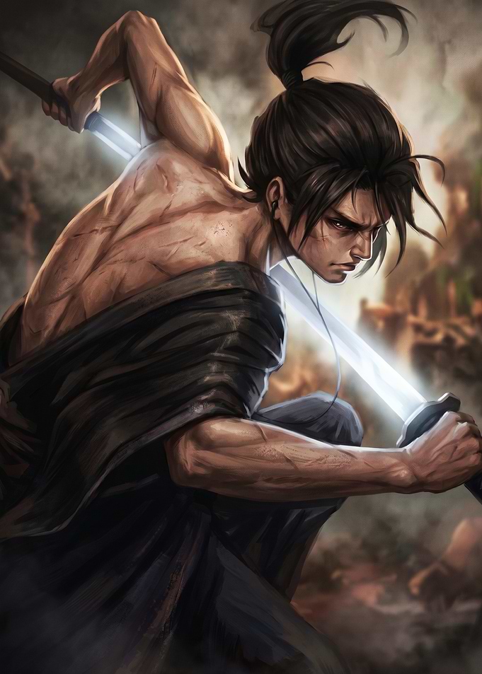 Samurai Warrior with Glowing Katana
