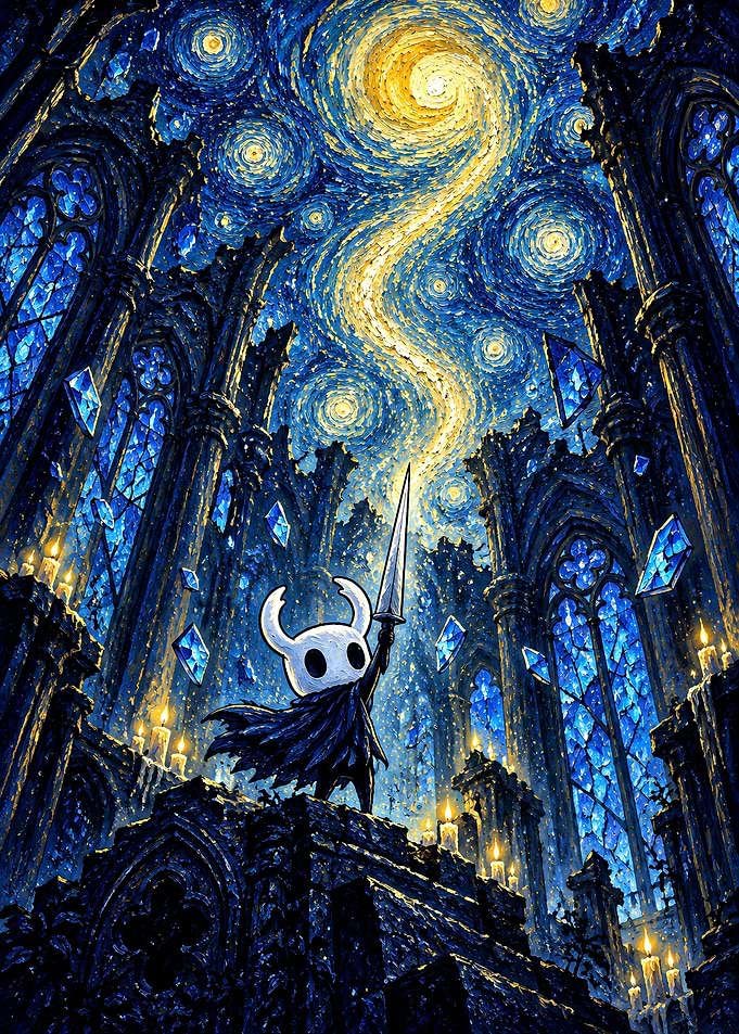 Hollow Knight Starry Night Crossover