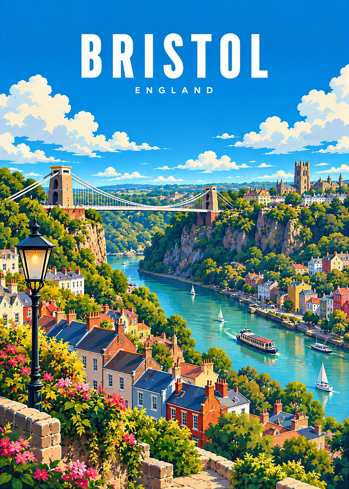 Bristol England Travel Poster
