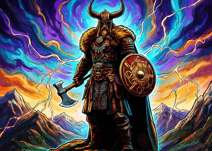 Viking Warrior Storm Epic Art