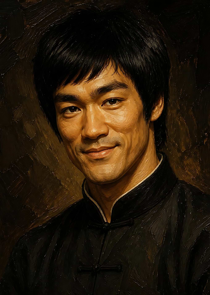 Oil Painting Portrait of Bruce Lee