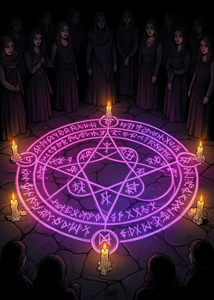 Coven of Witches Performing Ritual