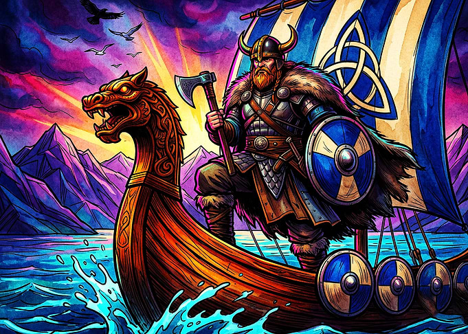 Viking Longship Warrior Norse Art