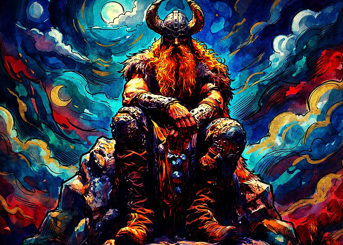 Viking Warrior Norse God Abstract A
