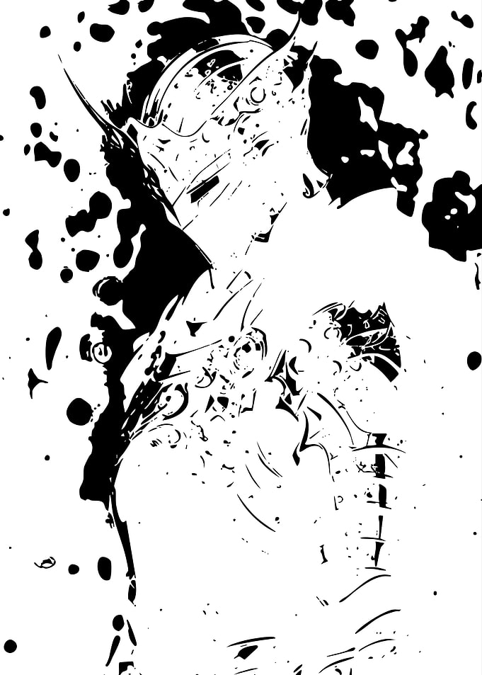 Black and White Knight Illustration