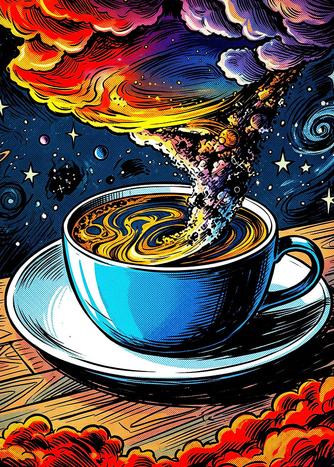 Coffee Universe Cosmos Trippy Art