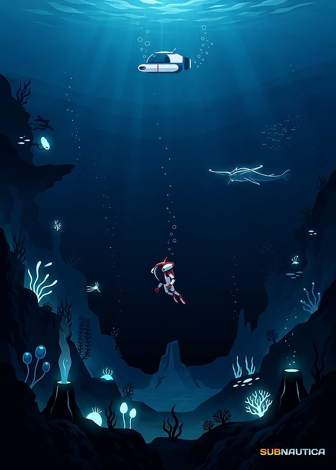 Subnautica Underwater Exploration Poster