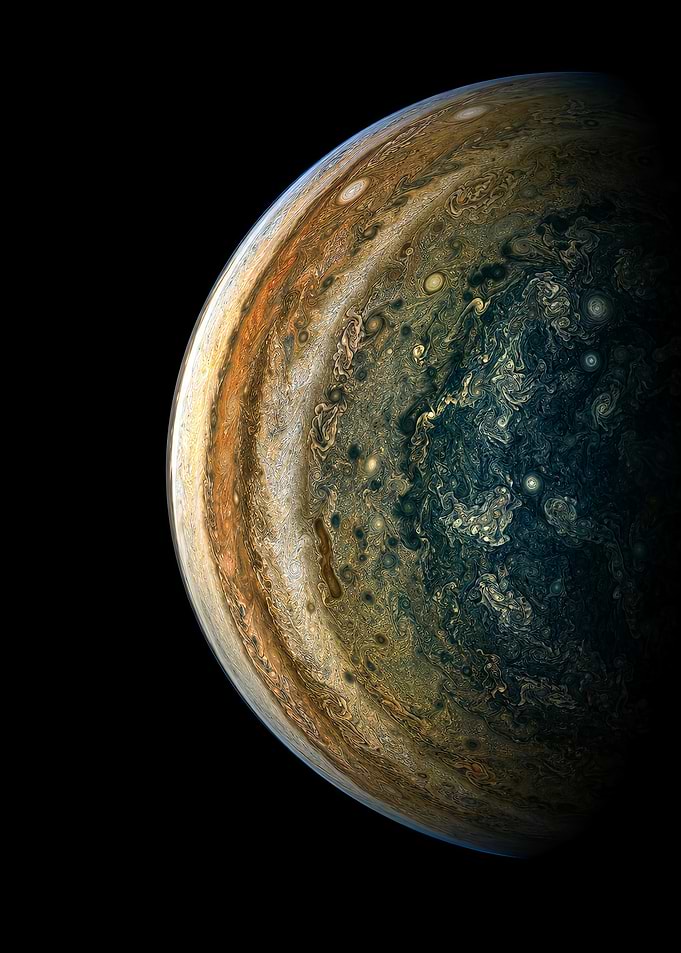 Jupiter Planet's Swirling Stormy Atmosphere
