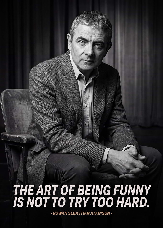Rowan Atkinson Inspirational Quote Portrait