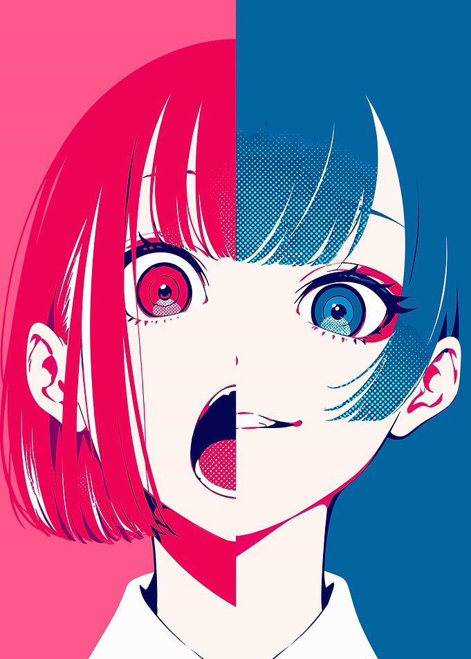 Split Face Anime Girl Pop Art