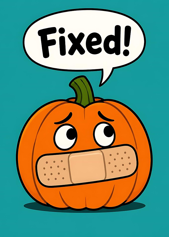 Cute Pumpkin with Bandage