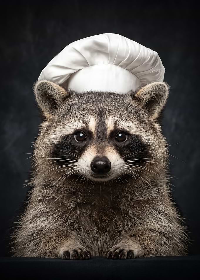 Adorable Raccoon Chef Portrait