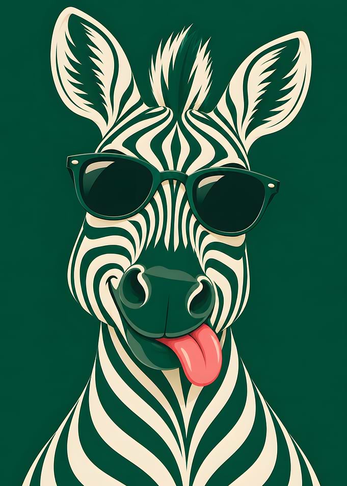 Cool Zebra Wearing Sunglasses