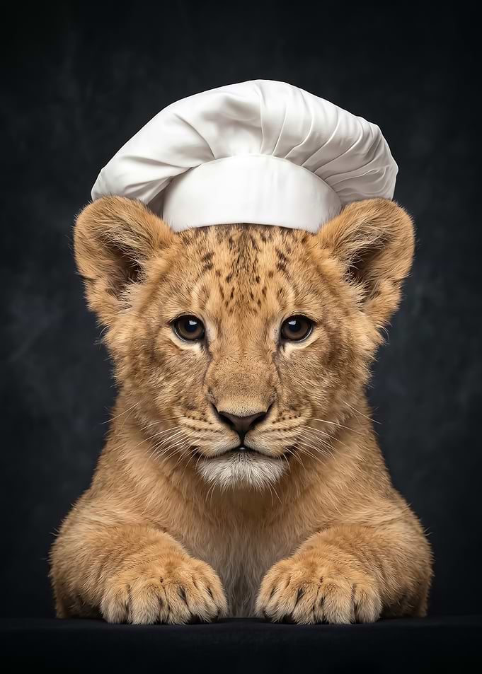 Cute Lion Cub Chef poster