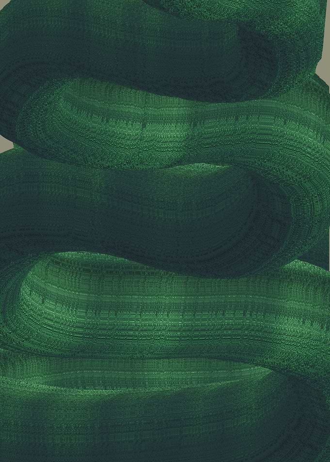 Abstract Green Textured Spiral Form