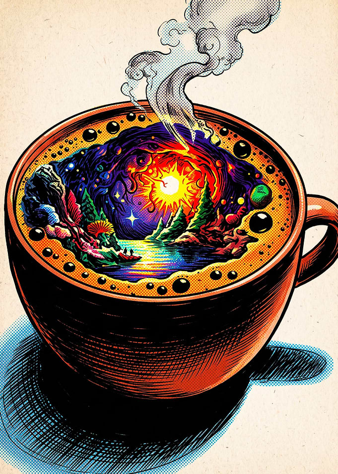 Coffee Universe Cosmic Cup Art