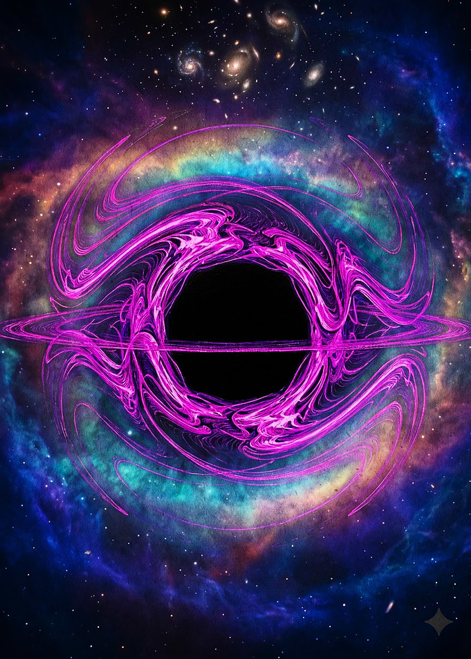 Vibrant Neon Purple Black Hole