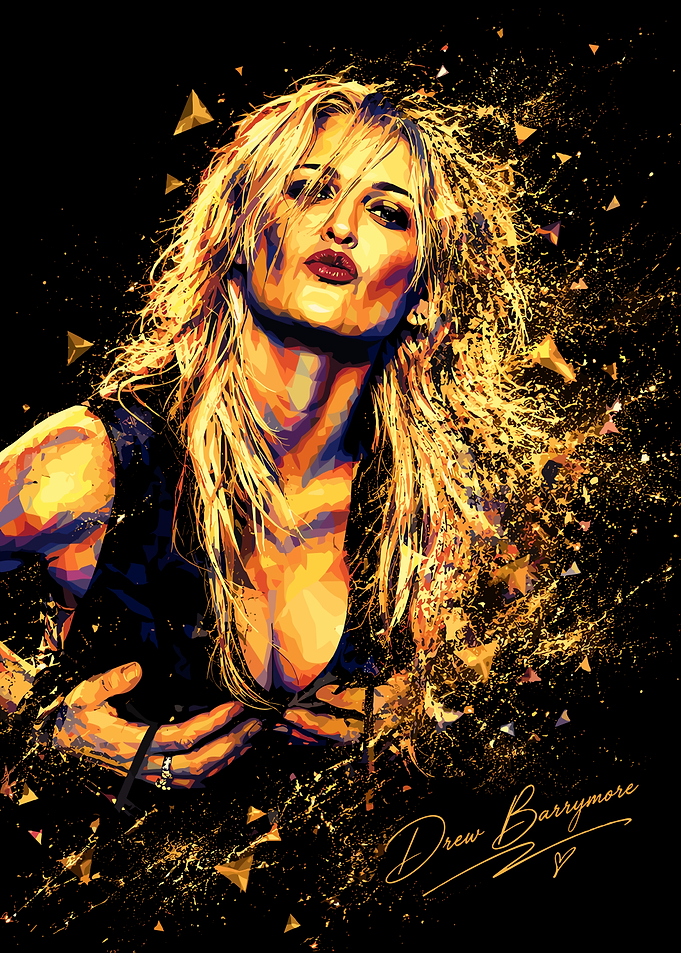 Drew Barrymore Pop Art Portrait