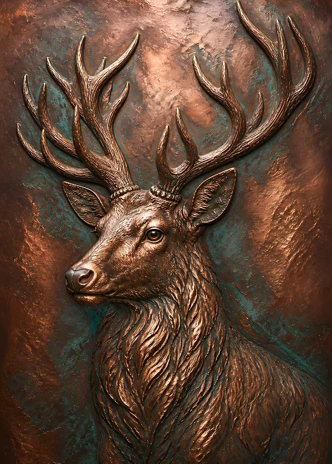 2548 - Copper Stag Relief
