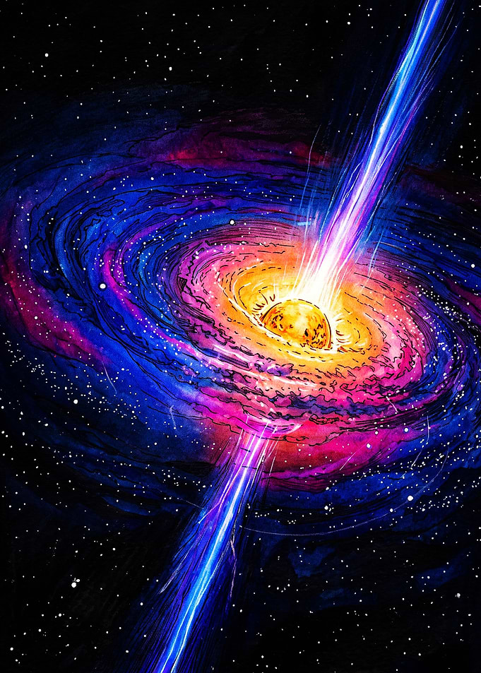 Vibrant Quasar Galactic Energy Beam
