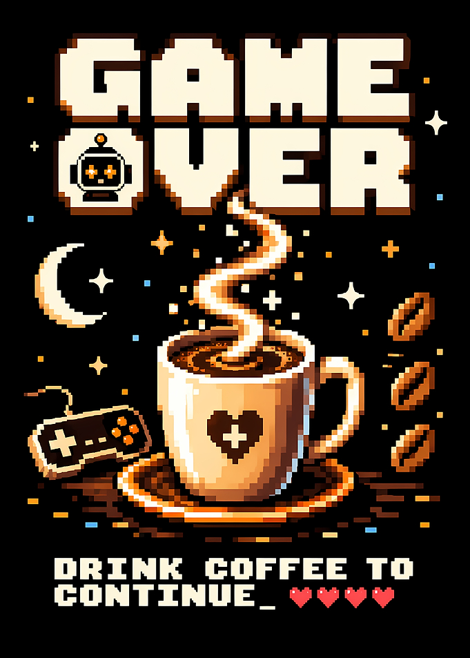 Game Over Coffee Pixel Art
