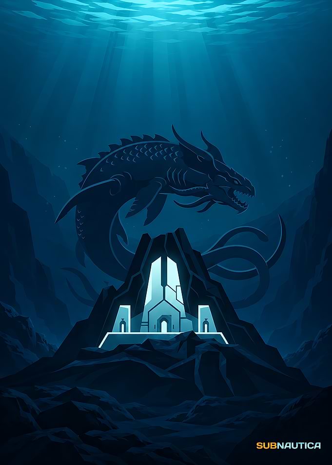 Subnautica Sea Dragon Leviathan Poster
