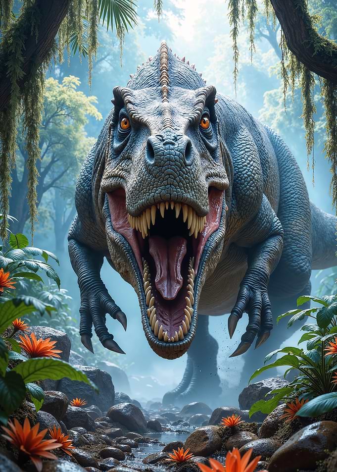 Fierce Tyrannosaurus Rex in Jungle