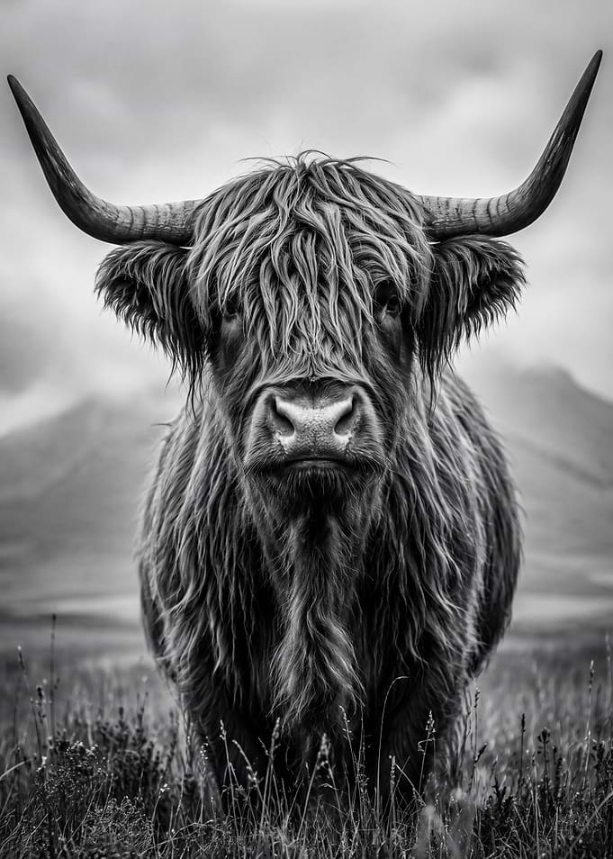 Majestic Highland Cow Portrait