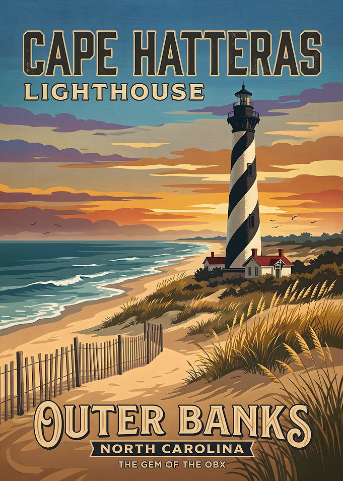 Cape Hatteras Lighthouse Travel Poster