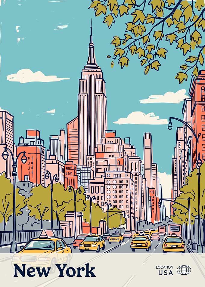 Vintage Style New York City Poster
