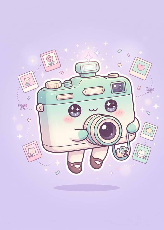 Cute Kawaii Camera Character Illustration
