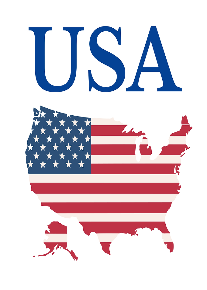 USA Map with American Flag Pattern