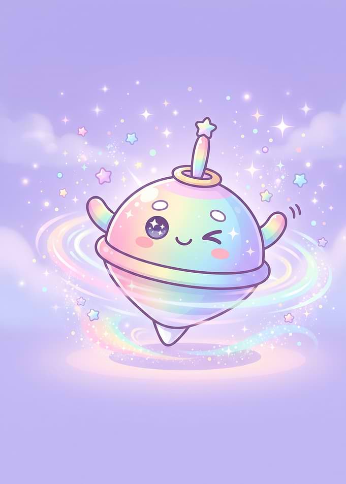 Cute Kawaii Spinning Top Illustration