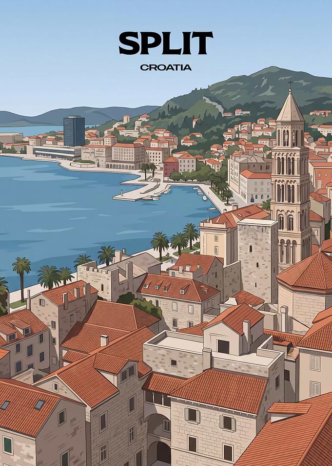 Split Croatia Travel Poster