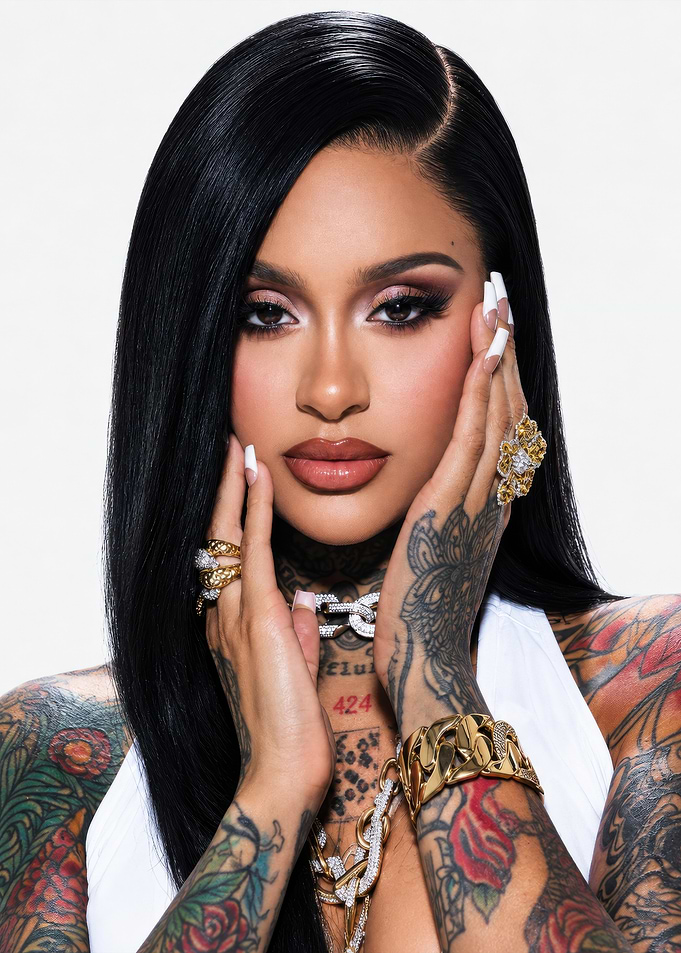 Kehlani Portrait with Tattoos and Jewelry