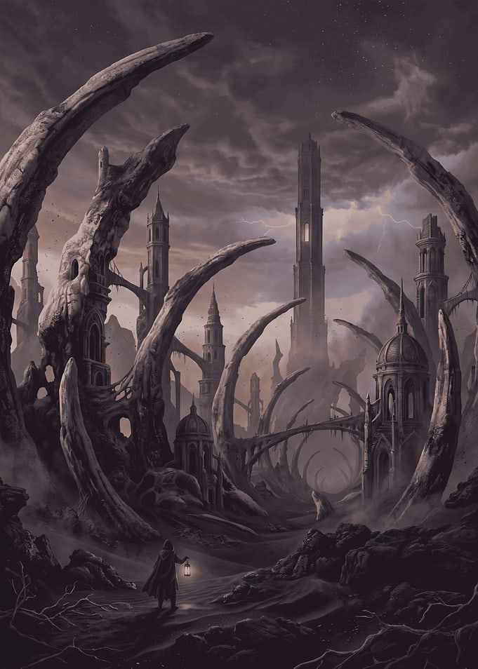 Dark Fantasy Traveler in Bone City