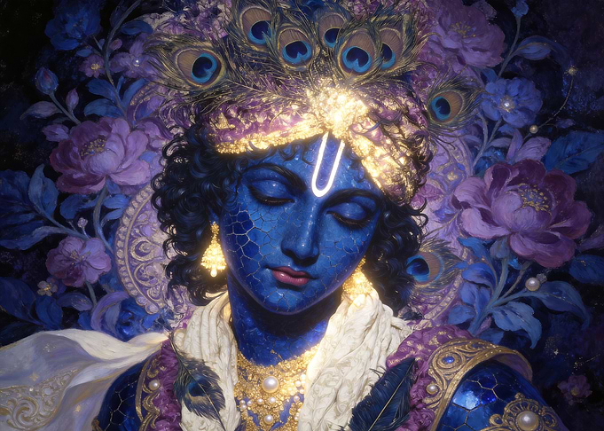 Divine Portrait of Lord Krishna
