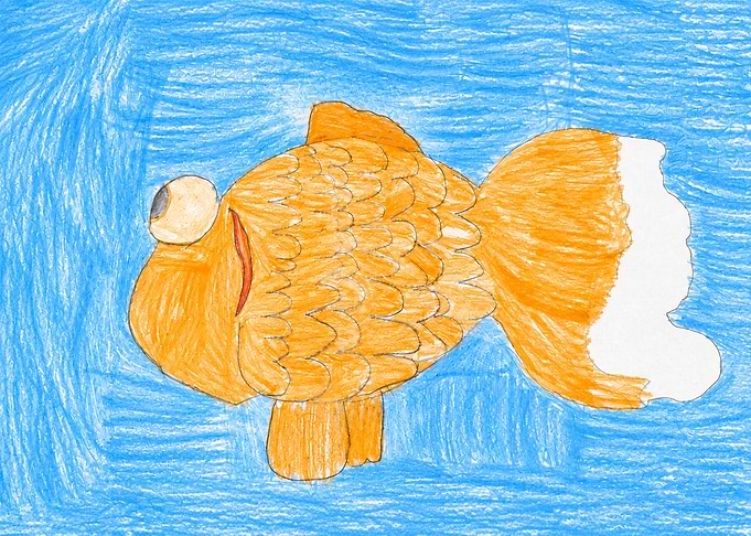 Little Goldfish in Blue