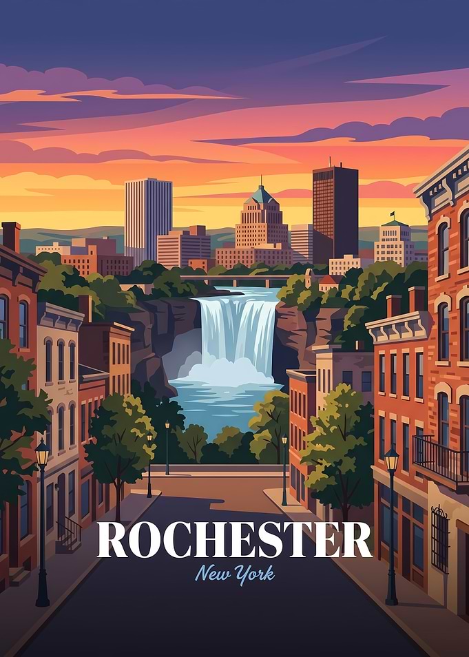 Rochester New York Cityscape Poster