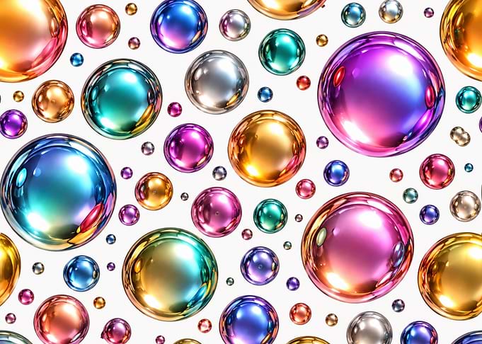 Vibrant Metallic Spheres Pattern