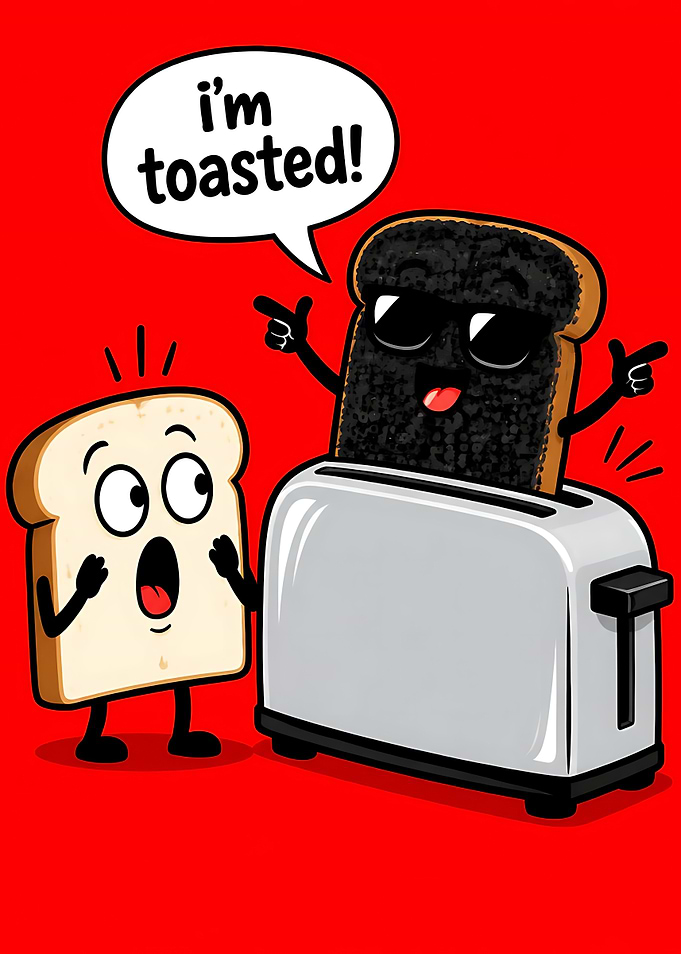 Funny Toasted Bread Cartoon