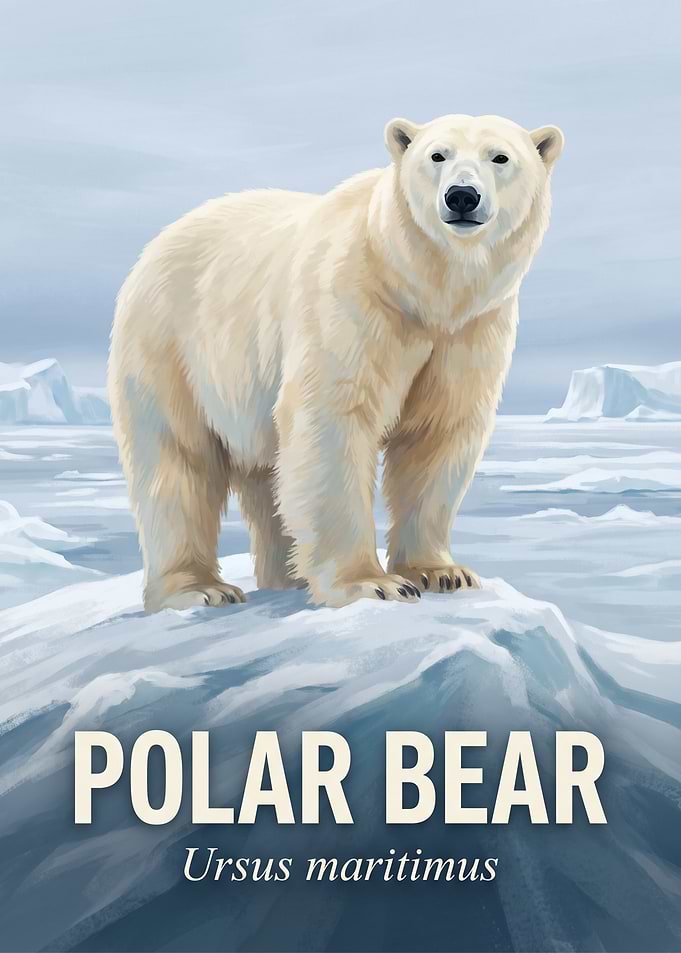 Polar Bear Arctic Wildlife Poster