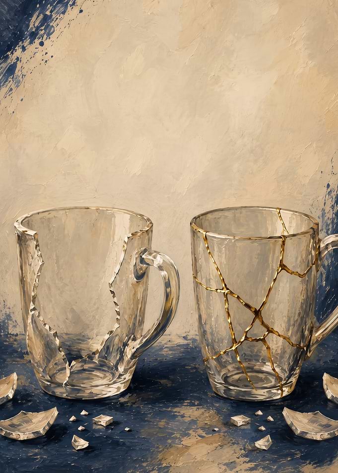Kintsugi Glass Mugs Art