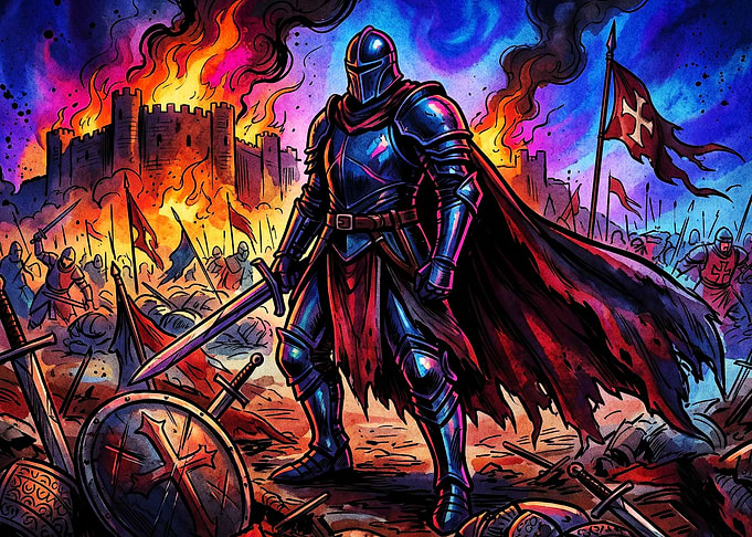 Knight Battle Castle Fantasy Art