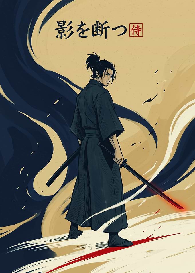 Samurai Warrior Japanese Anime Art Print Poster