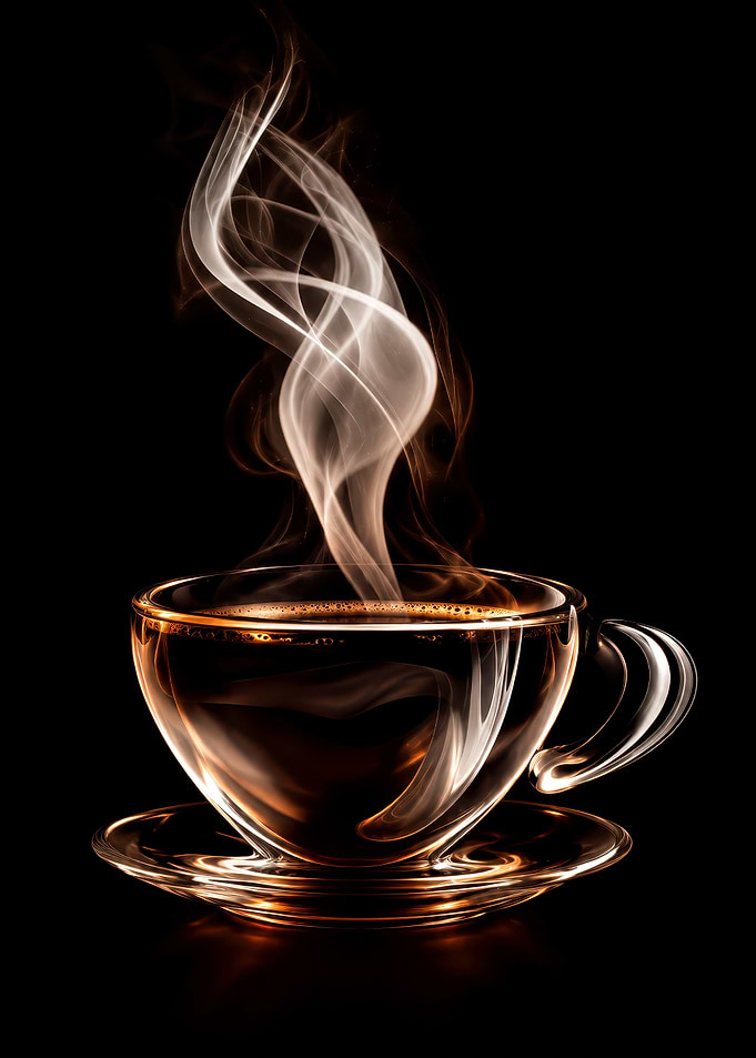 Steaming Glass Coffee Cup